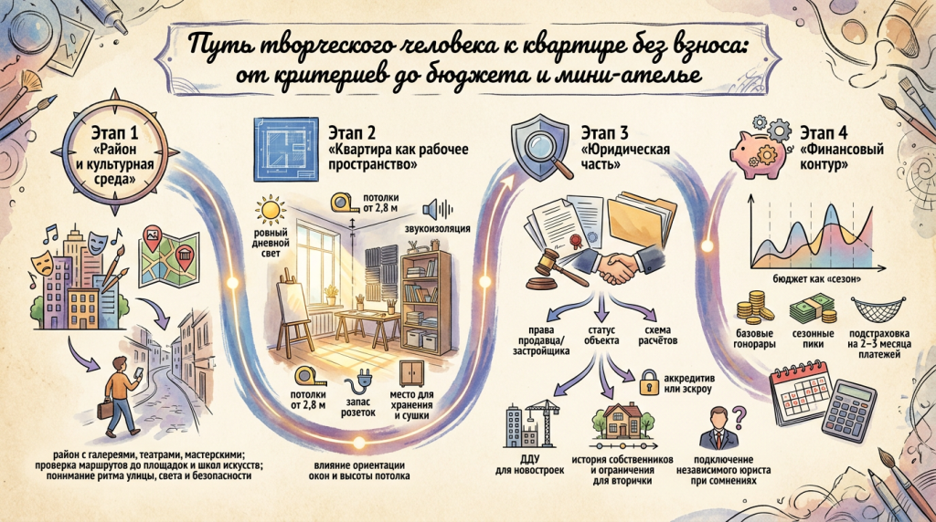 Путь творческого человека к квартире без взноса